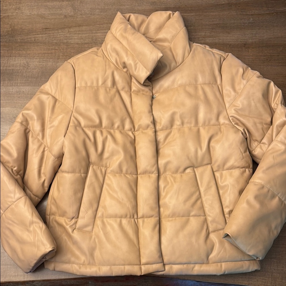 7 For All Mankind Tan Puffer Jacket
